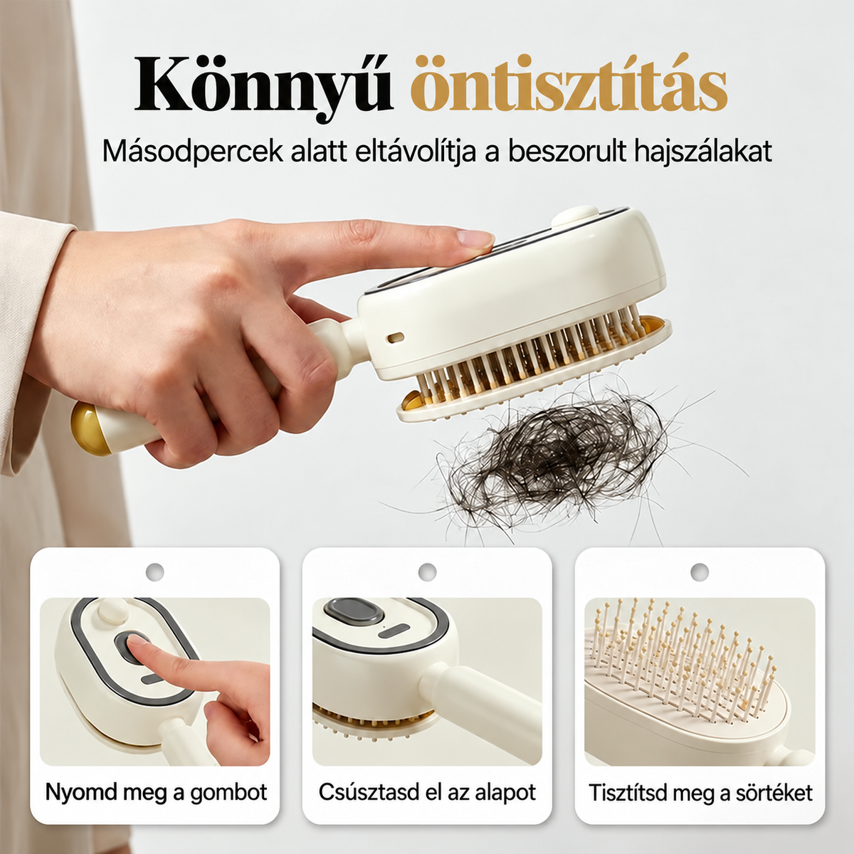 BILLHOL® ✨ Elektrický rozprašovací kartáč na vlasy 5 v 1 – Hladké, lesklé vlasy bez krepatění | Rozčesává, masíruje a osvěžuje