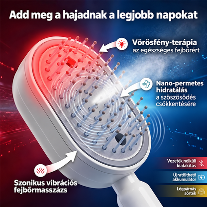 BILLHOL® ✨ Elektrický rozprašovací kartáč na vlasy 5 v 1 – Hladké, lesklé vlasy bez krepatění | Rozčesává, masíruje a osvěžuje