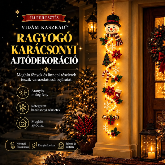 BILLHOL® ⛄ Ragyogó karácsonyi fényzuhatag – Prémium LED fénydekoráció meghitt, meleg fénnyel | 6 varázslatos karácsonyi motívum