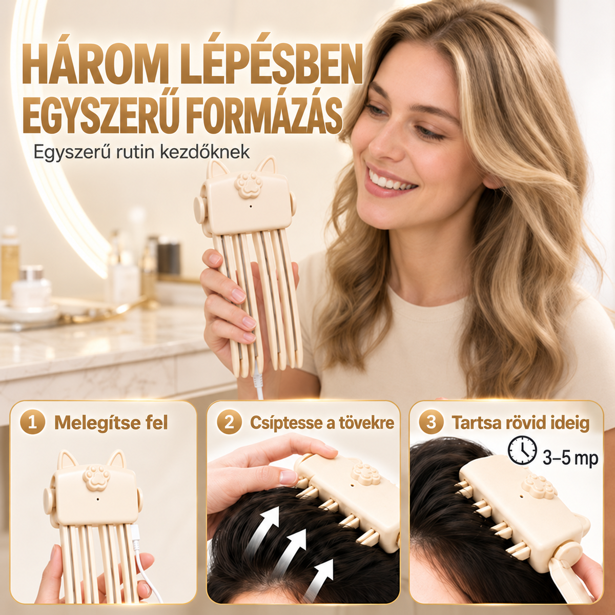 🎉Több mint 50 000 eladott darab |  BILLHOL® 🙆‍♀️HajTőEmelő – Prémium vezeték nélküli hajtőemelő hajcsat a látványosan dúsabb, természetesen megemelt hajtövekért