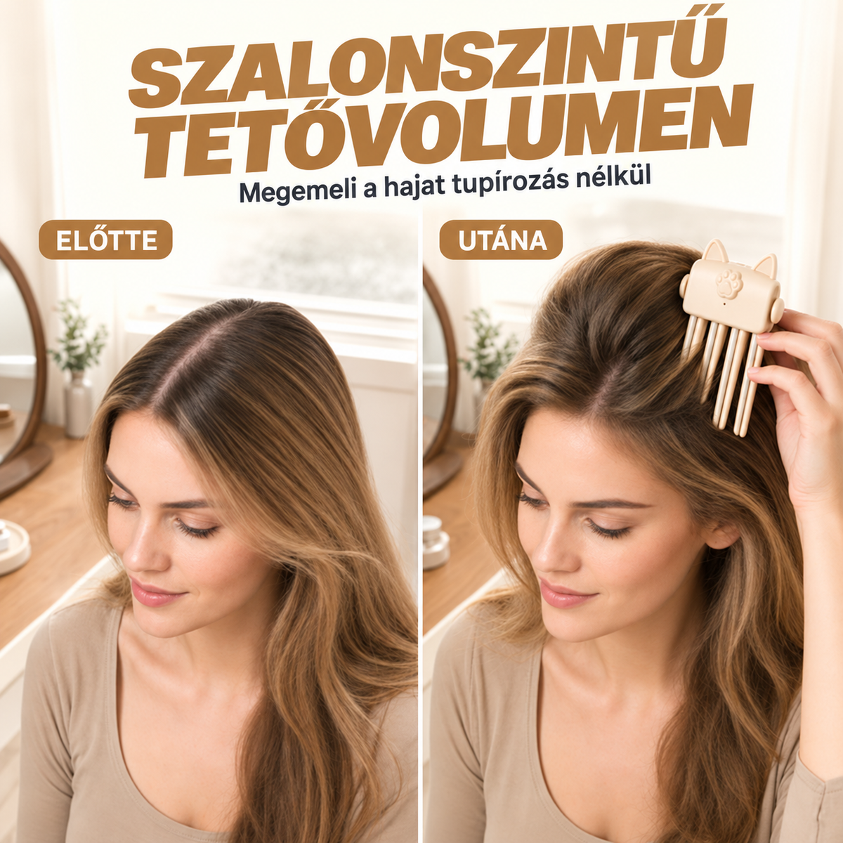 🎉Több mint 50 000 eladott darab |  BILLHOL® 🙆‍♀️HajTőEmelő – Prémium vezeték nélküli hajtőemelő hajcsat a látványosan dúsabb, természetesen megemelt hajtövekért