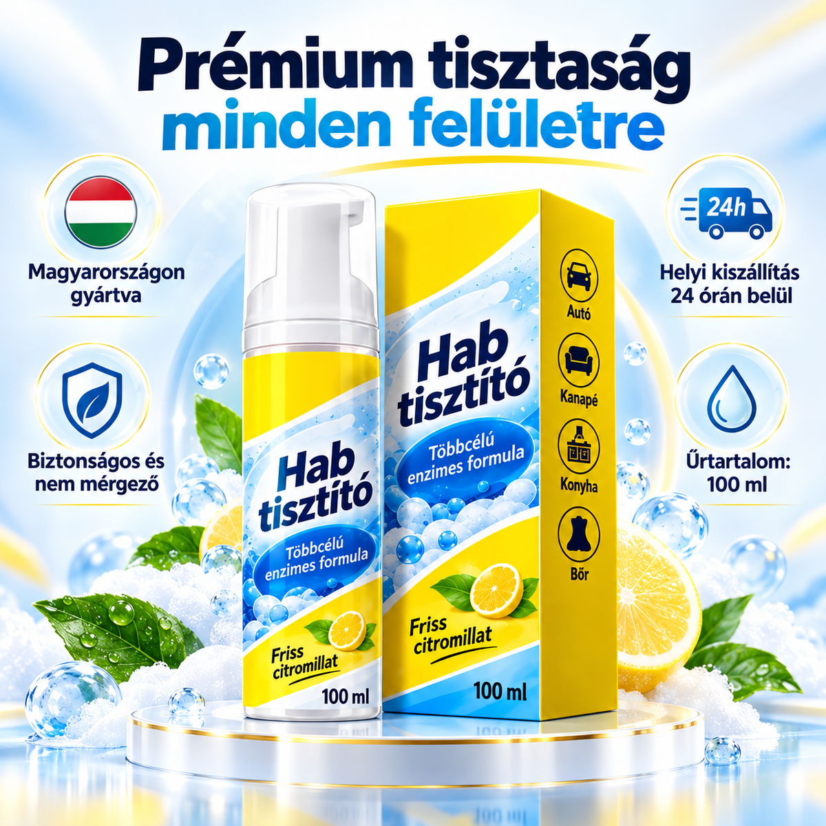 【Csak ma 80% KEDVEZMÉNY】Creawel®🔥4 az 1-ben univerzális enzimes habtisztító｜Konyhához, autóbelsőhöz, kanapéhoz és cipőhöz – egy flakon mindenre
