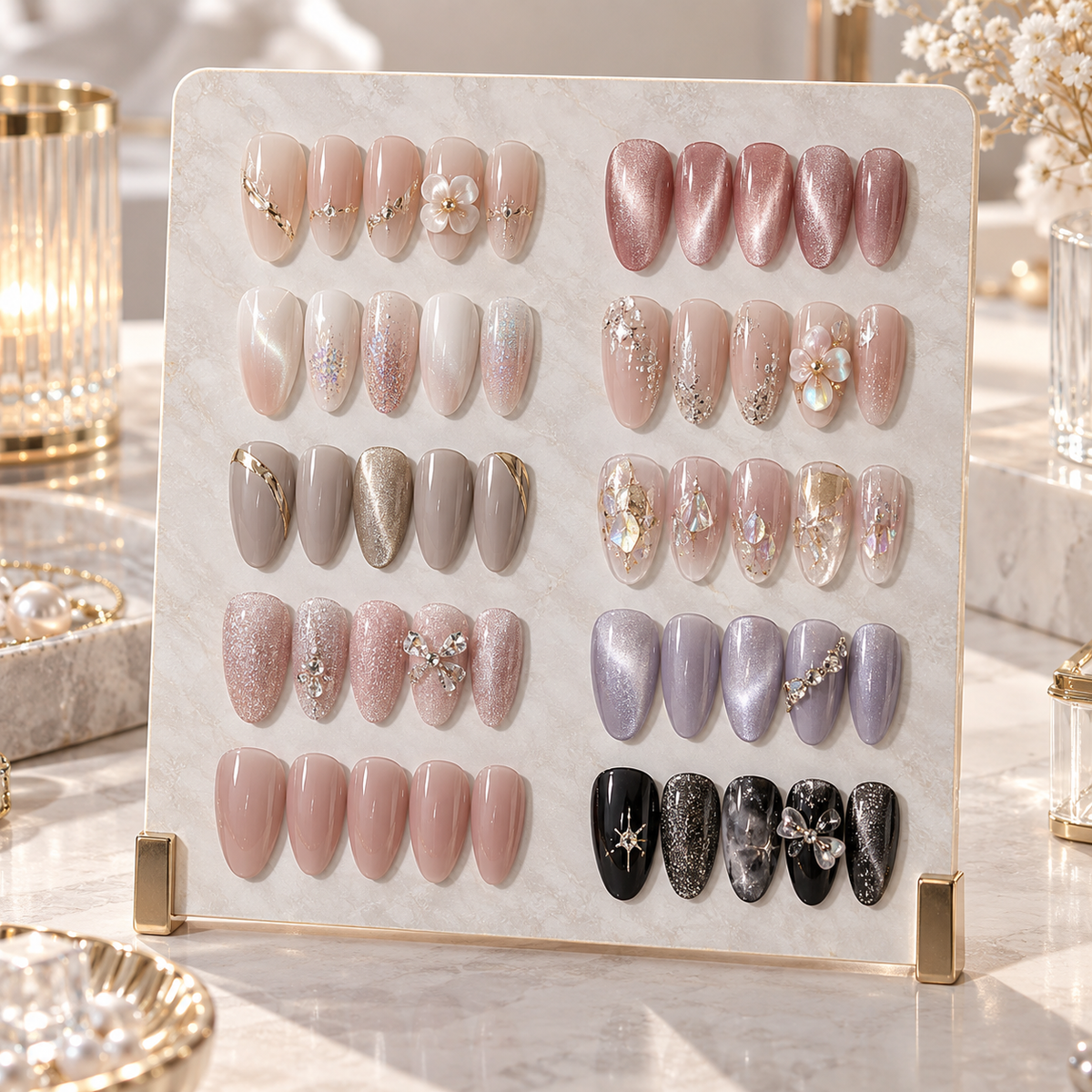 Marble Nail Swatch Display Board
