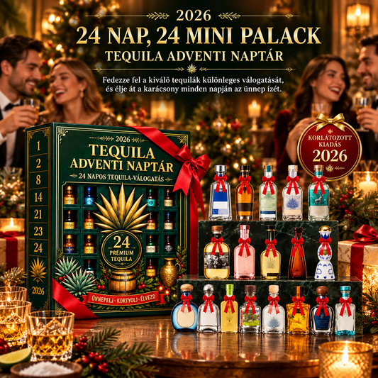 BILLHOL® 🎄Prémium tequila adventi kalendárium – 24 nap, 24 miniüveg, 24 különleges karácsonyi meglepetés! 🥃✨